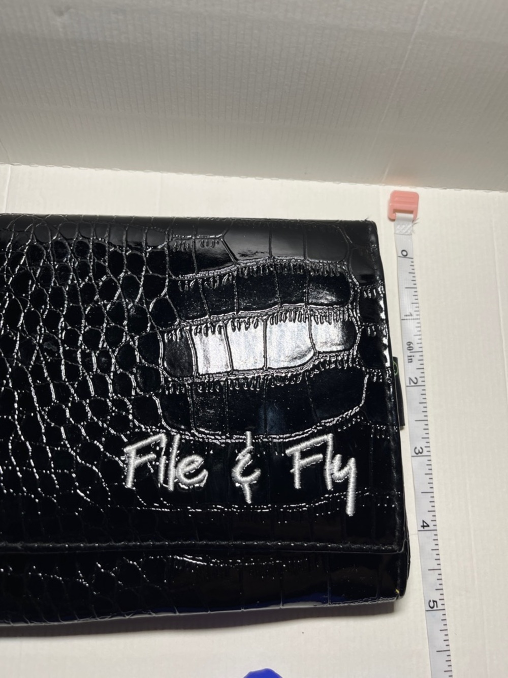 Black Croc-Embossed “File & Fly”Wallet - Picture 9 of 9